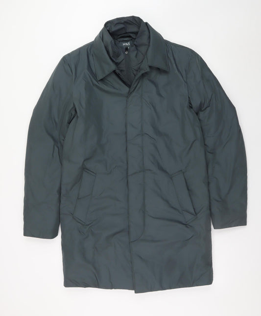 Marks and Spencer Men's Green S Regular Stormwear Rain Coat