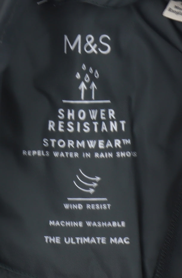 Marks and Spencer Men's Green S Regular Stormwear Rain Coat