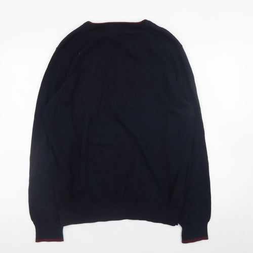 Ben Sherman Men's Black Cotton Crew Neck Pullover Jumper L