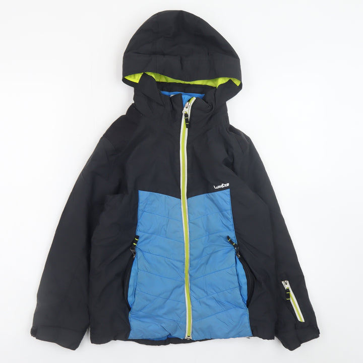 Wedze Boys Blue Black Ski Jacket 8 Years Hooded Insulated Winter Coat