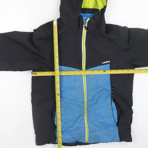 Wedze Boys Blue Black Ski Jacket 8 Years Hooded Insulated Winter Coat