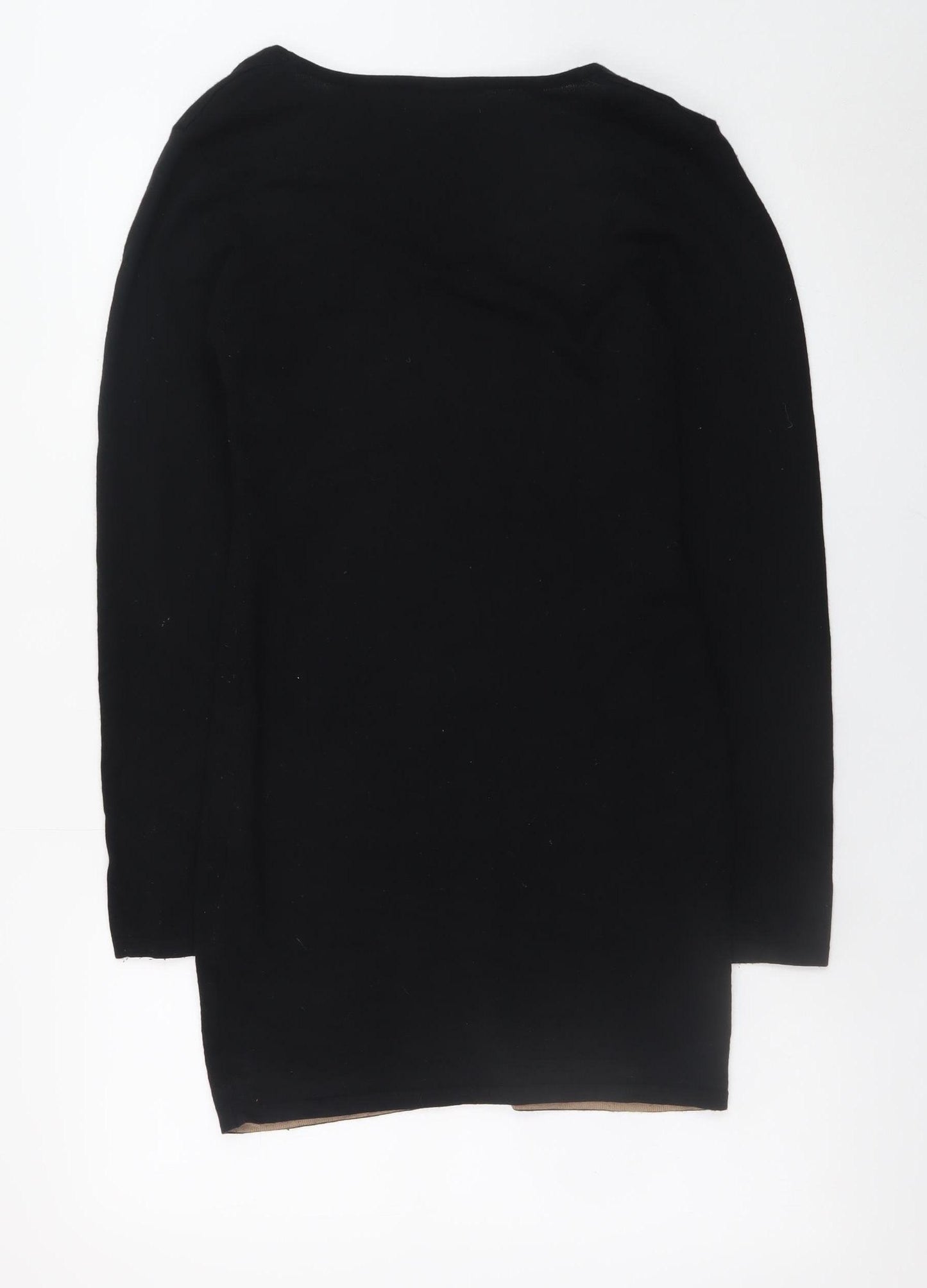 Apricot Womens Black Geometric Bodycon Knit Dress Size 12