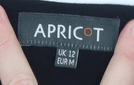 Apricot Womens Black Geometric Bodycon Knit Dress Size 12