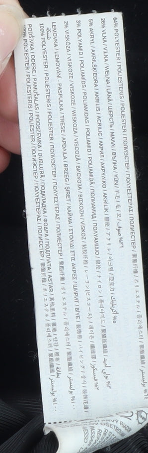 Mango Women’s Black Wool Blend Mid-Length Overcoat Size 12