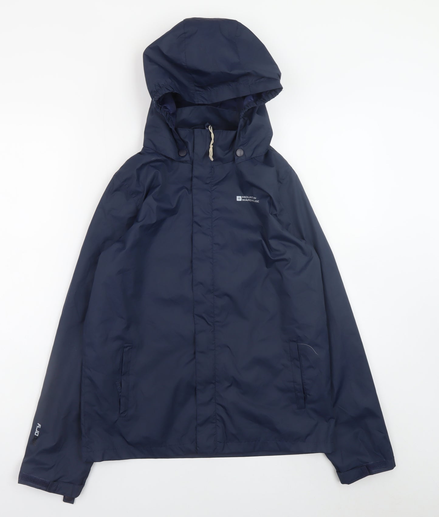 Mountain Warehouse Teens Blue Hooded Water Resistant Rain Coat Jacket Size S