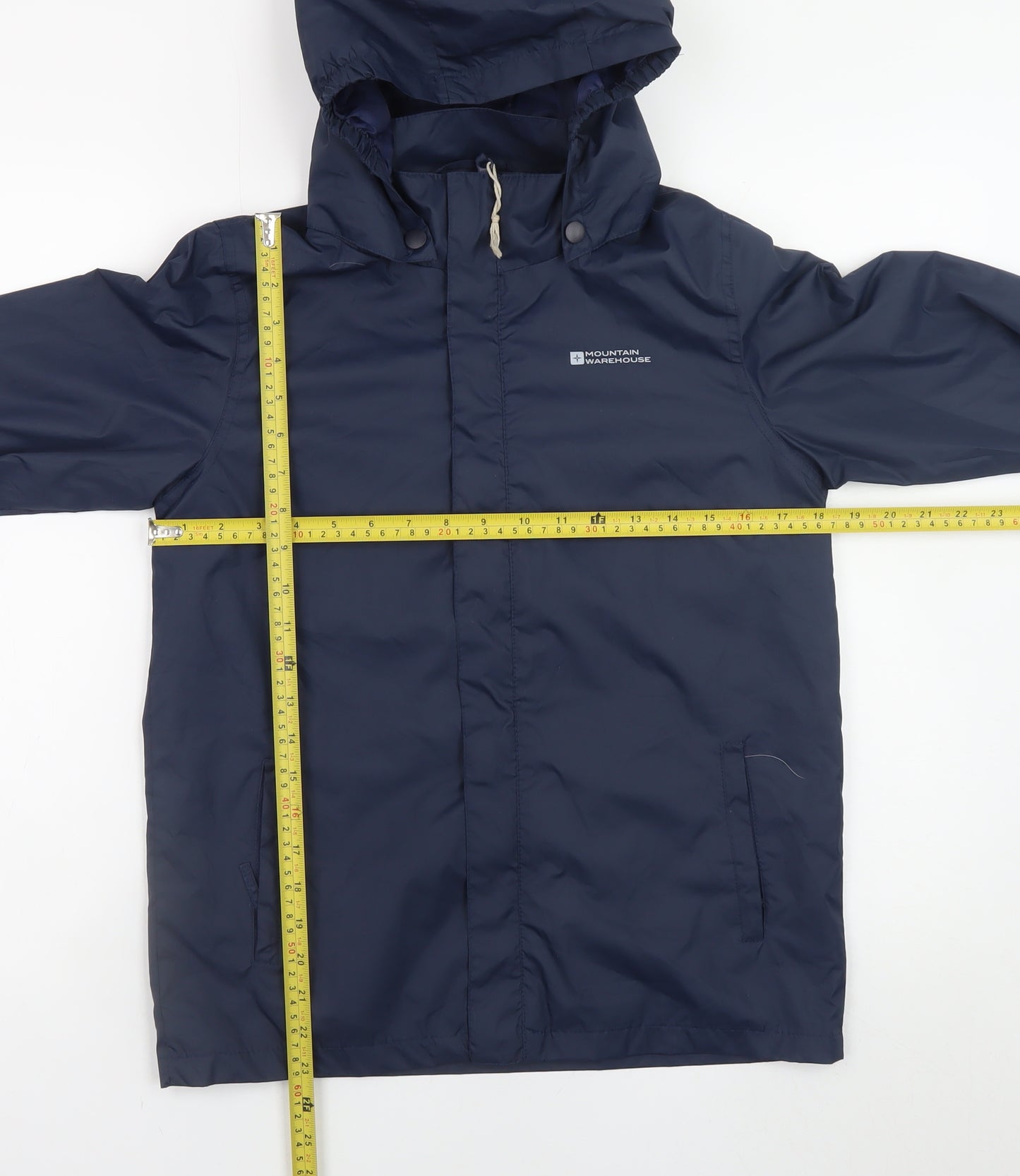 Mountain Warehouse Teens Blue Hooded Water Resistant Rain Coat Jacket Size S