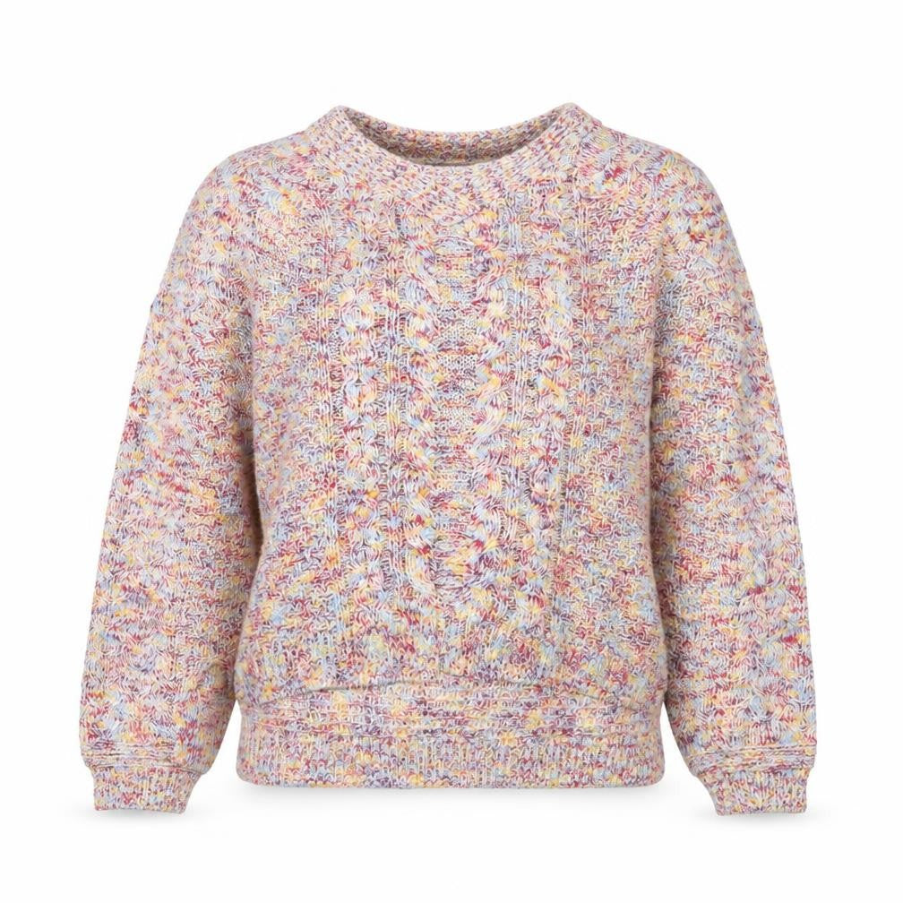Front view of Time and Tru Women's Multicoloured Cable-Knit jumper, size S