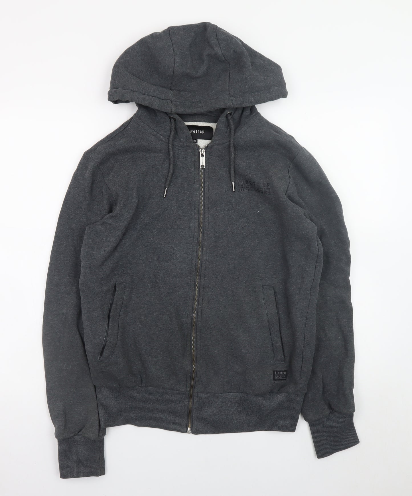 Firetrap Men's Grey Full Zip Hoodie XS Classic Fit