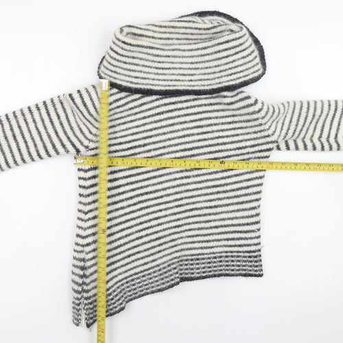 Topshop Women's Striped Cowl Neck Wool Blend Pullover Jumper Size 12