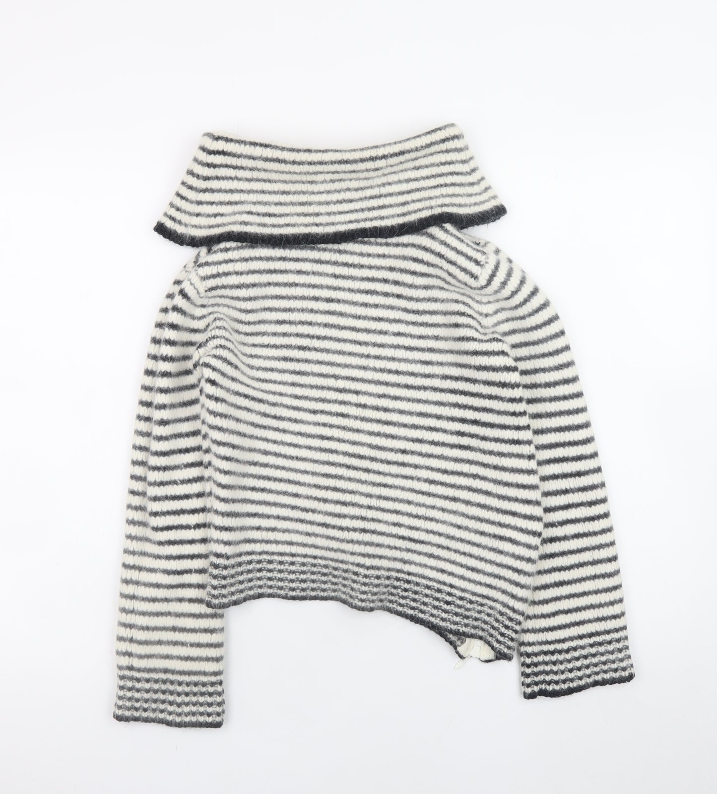 Topshop Women's Striped Cowl Neck Wool Blend Pullover Jumper Size 12