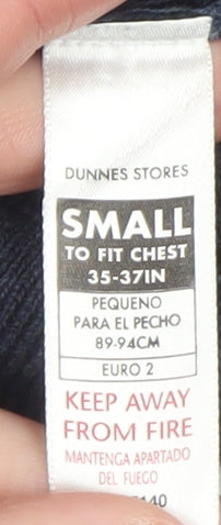 Dunnes Stores Men's Blue Striped Cotton Crew Neck Jumper Size S