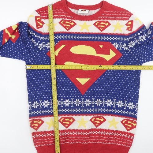F&F Men's Multicoloured Superman Christmas Jumper Size S Pullover