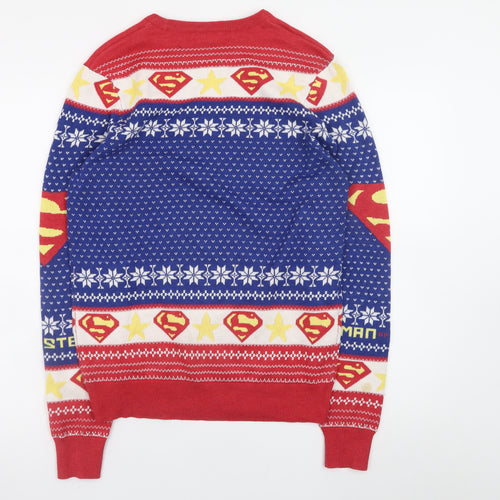 F&F Men's Multicoloured Superman Christmas Jumper Size S Pullover