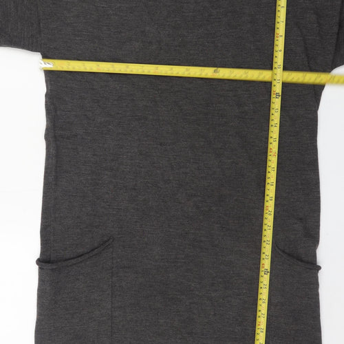 Poetry Women’s Grey Wool T-Shirt Dress UK 10 Short Sleeve Knit