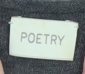 Poetry Women’s Grey Wool T-Shirt Dress UK 10 Short Sleeve Knit