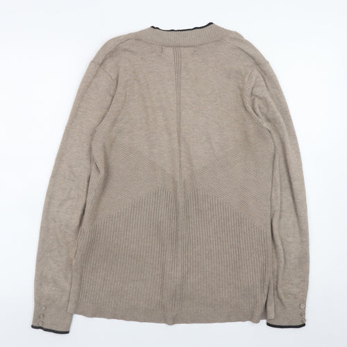 Love Scarlett Women Beige V-Neck Knit Cardigan Small