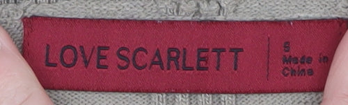 Love Scarlett Women Beige V-Neck Knit Cardigan Small