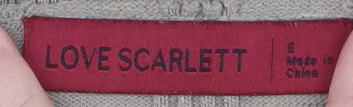 Love Scarlett Women Beige V-Neck Knit Cardigan Small