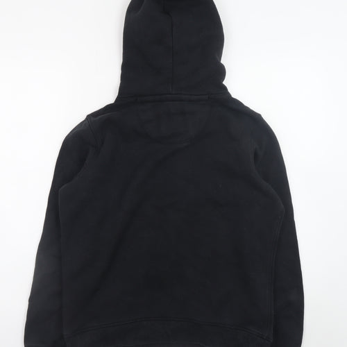 Jack Wills Womens Black UK 12 Pullover Hoodie with Logo Print