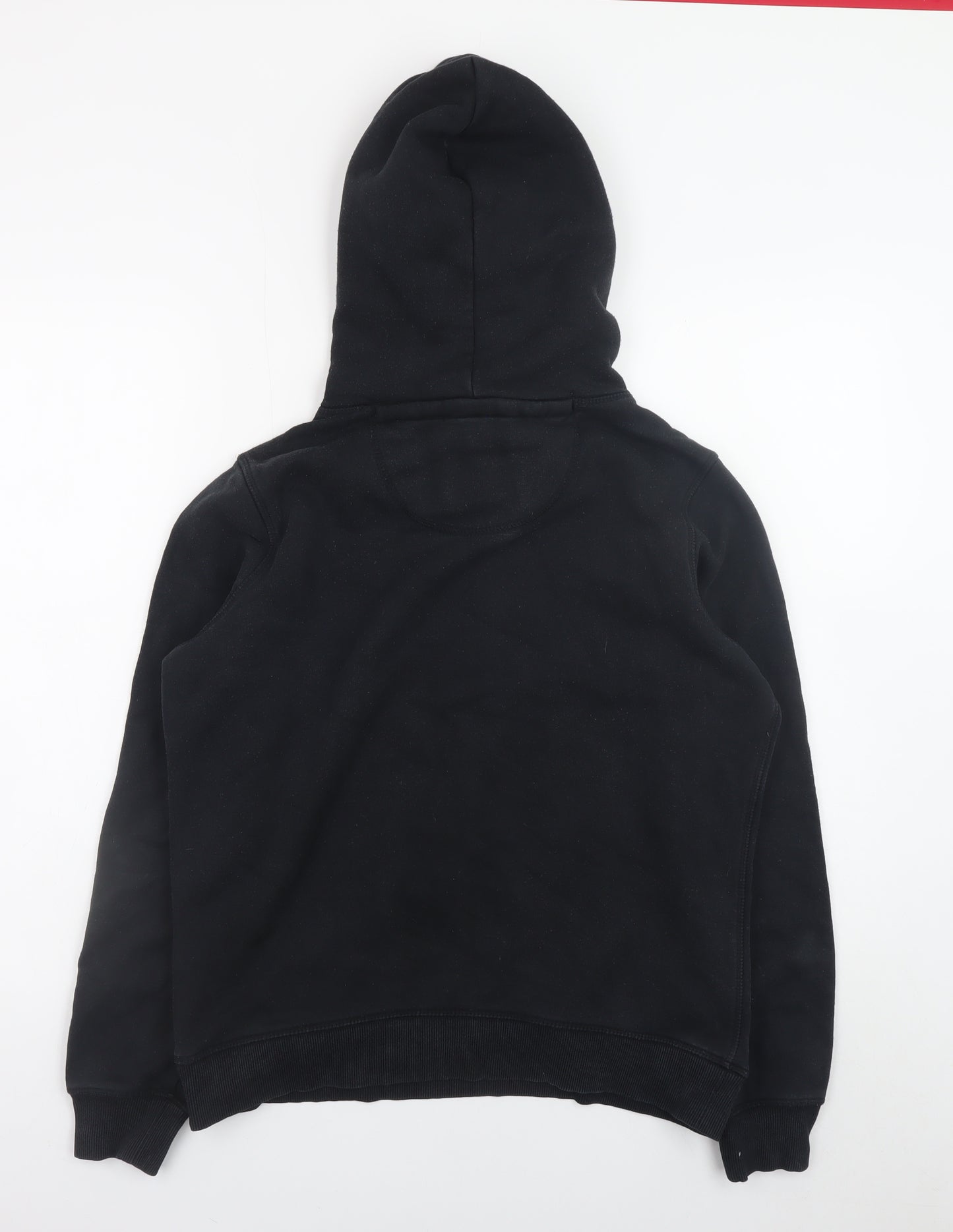 Jack Wills Womens Black UK 12 Pullover Hoodie with Logo Print