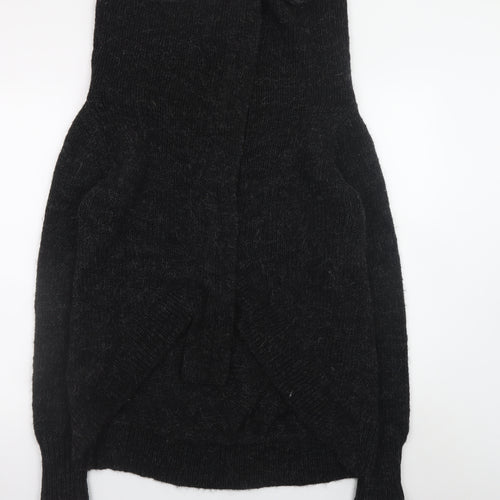 AllSaints Womens Black Wool Blend Cowl Neck Chunky Knit Jumper UK 12