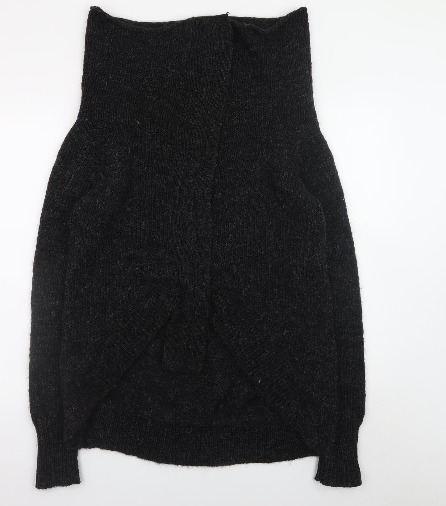AllSaints Womens Black Wool Blend Cowl Neck Chunky Knit Jumper UK 12