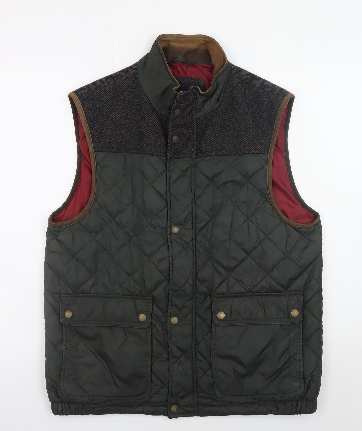 Marks and Spencer Blue Harbour Men's Green Quilted Waistcoat M