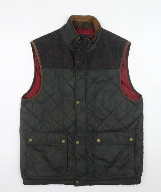 Marks and Spencer Blue Harbour Men's Green Quilted Waistcoat M