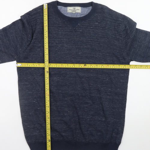 Next Men's Blue Cotton Blend Crew Neck Jumper Size L
