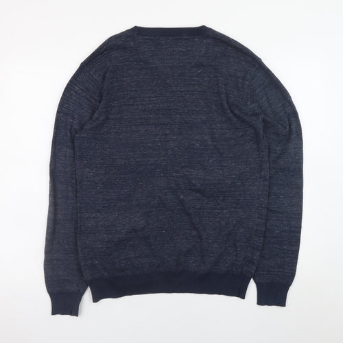 Next Men's Blue Cotton Blend Crew Neck Jumper Size L