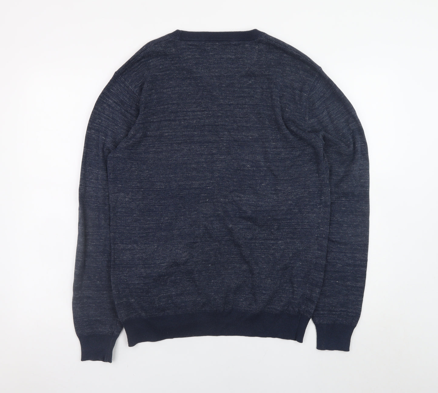 Next Men's Blue Cotton Blend Crew Neck Jumper Size L