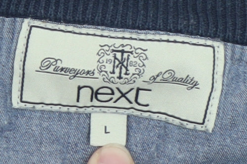 Next Men's Blue Cotton Blend Crew Neck Jumper Size L