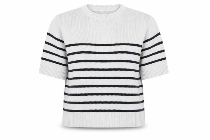 Abercrombie & Fitch Womens White Striped Short Sleeve Jumper XS