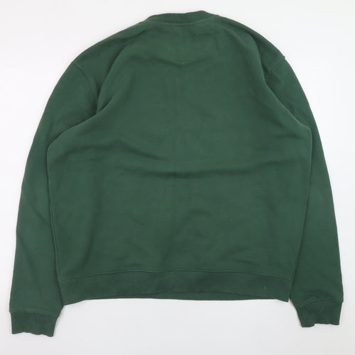 Jack Wills Mens Green Wellbeing Logo Pullover Sweatshirt Size L