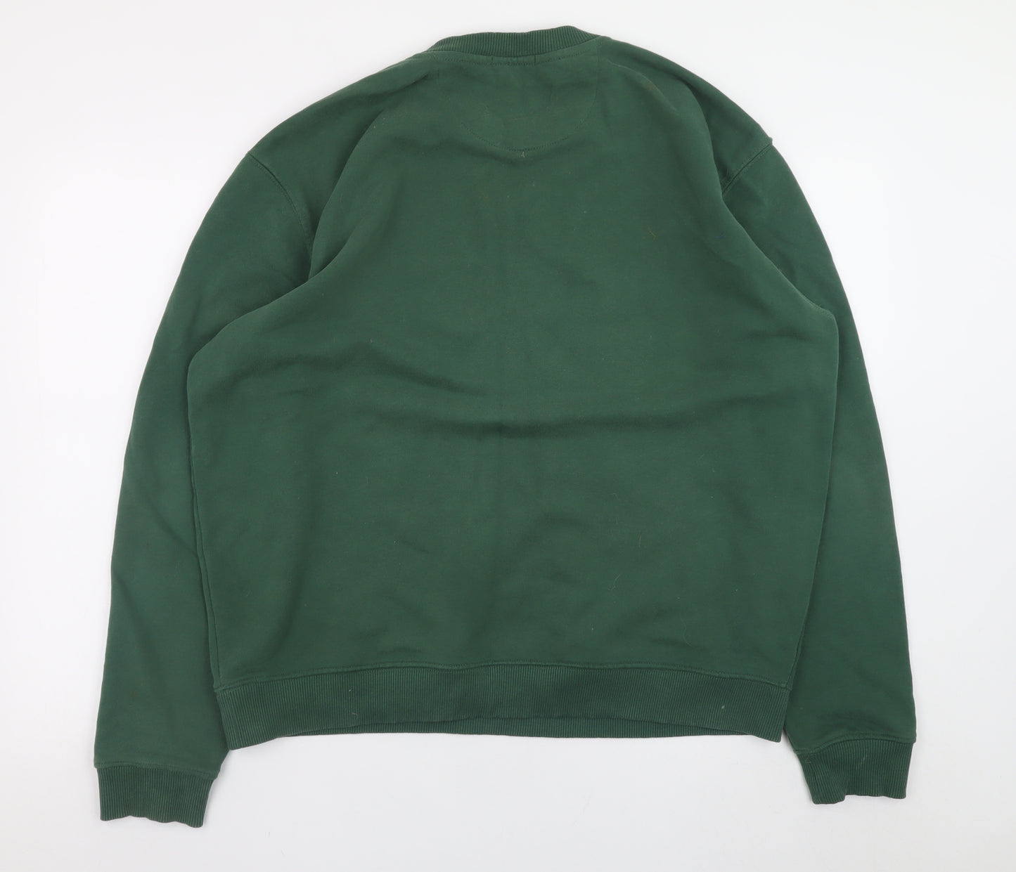 Jack Wills Mens Green Wellbeing Logo Pullover Sweatshirt Size L