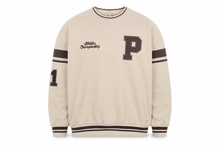 Pull&Bear Teens Beige College Pullover Sweatshirt M