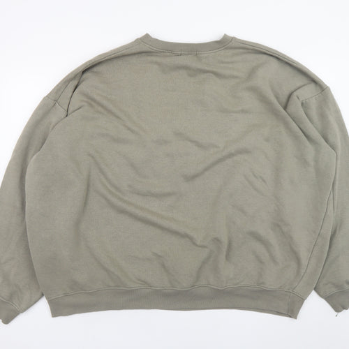 PrettyLittleThing Unisex Beige Logo Pullover Sweatshirt 3XL Relaxed Fit
