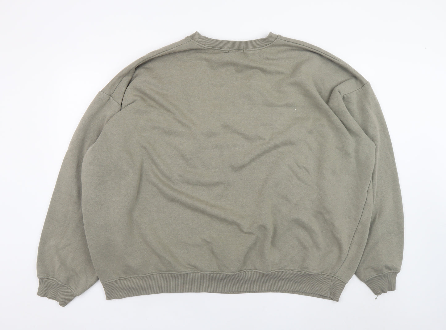 PrettyLittleThing Unisex Beige Logo Pullover Sweatshirt 3XL Relaxed Fit