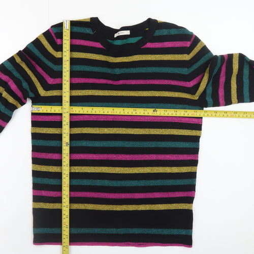 Tu Women’s Multicoloured Striped Crew Neck Knit Jumper Size 8