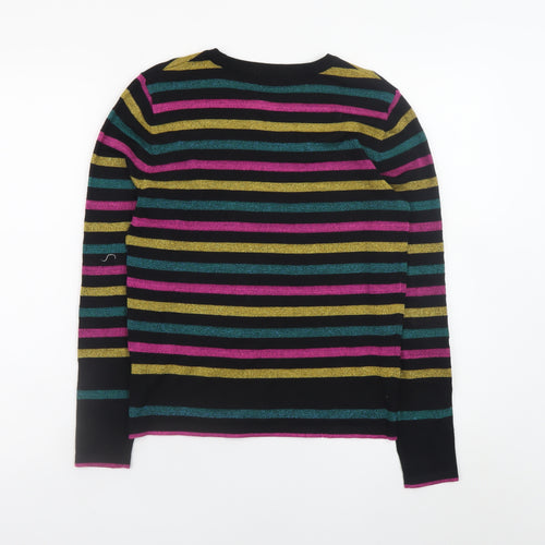 Tu Women’s Multicoloured Striped Crew Neck Knit Jumper Size 8