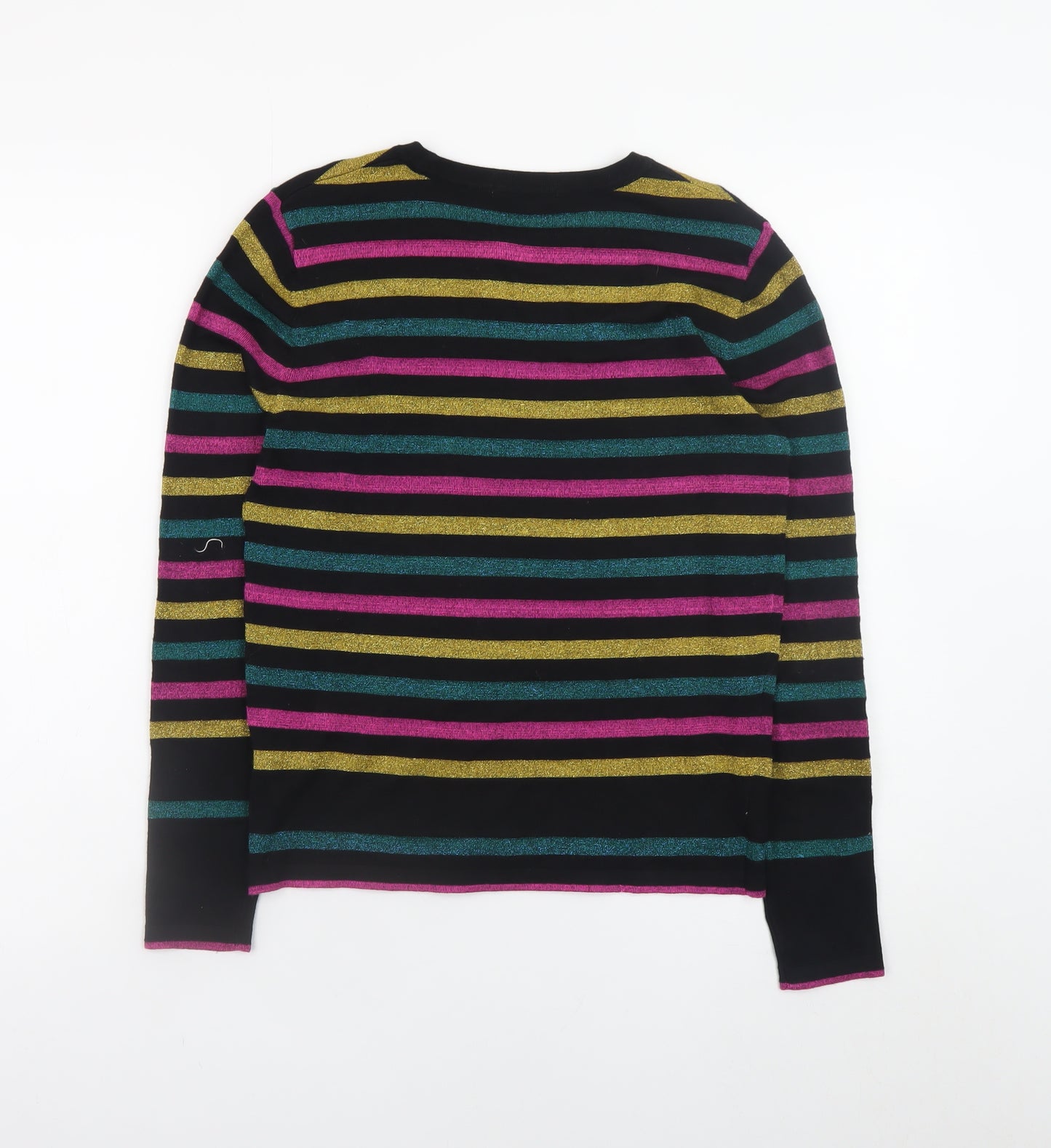 Tu Women’s Multicoloured Striped Crew Neck Knit Jumper Size 8