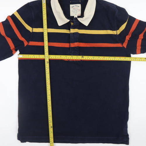 Fat Face Men's Blue Striped Rugby Long Sleeve Cotton Shirt - L