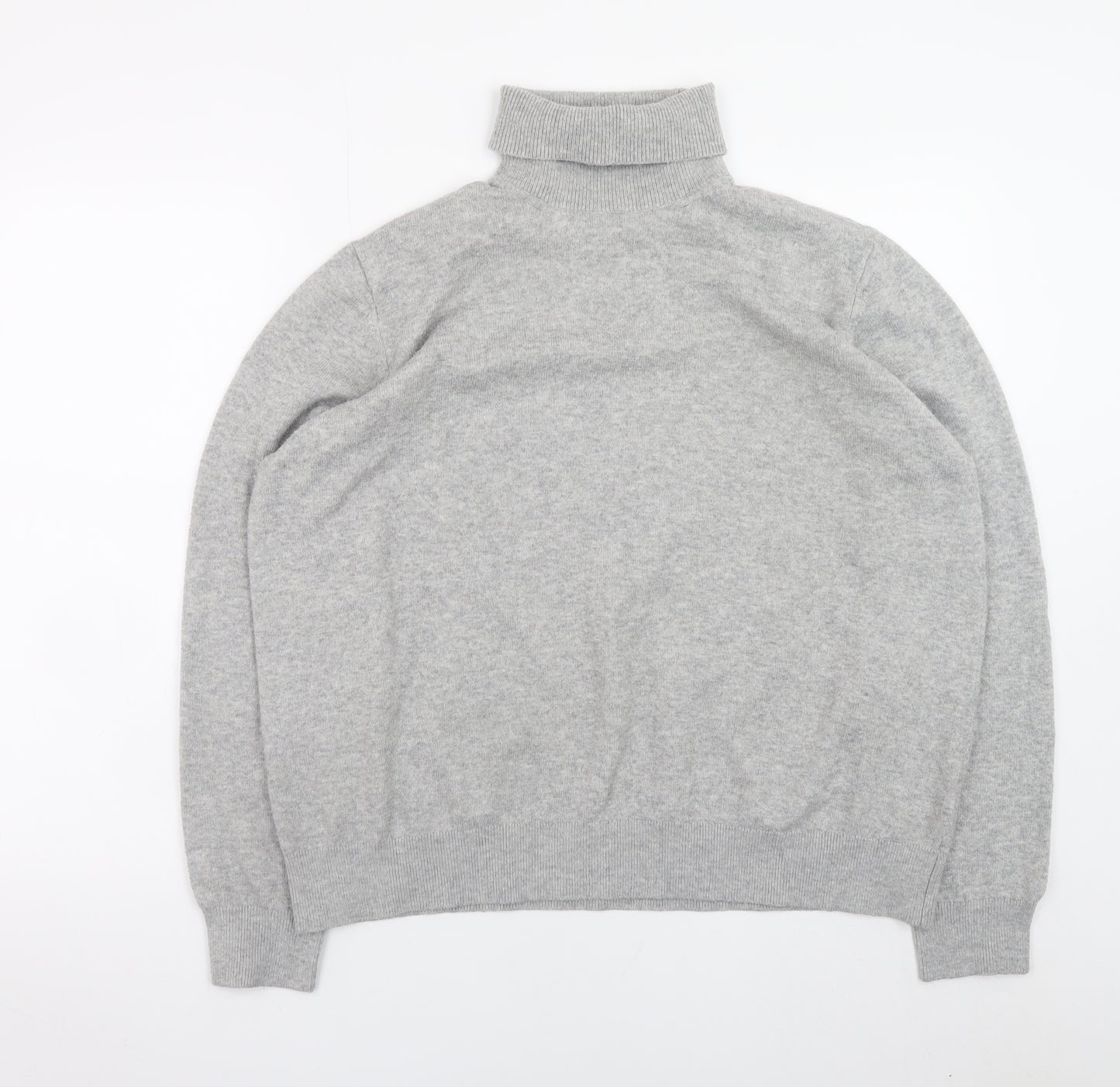 Marks and Spencer Women Grey Roll Neck Knit Jumper Size L