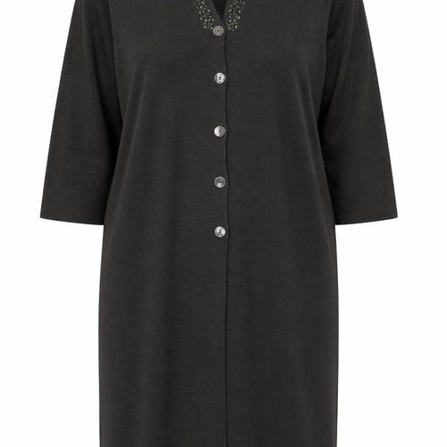 Elvi Women Brown Embroidered Knit Midi Shift Dress Size 16