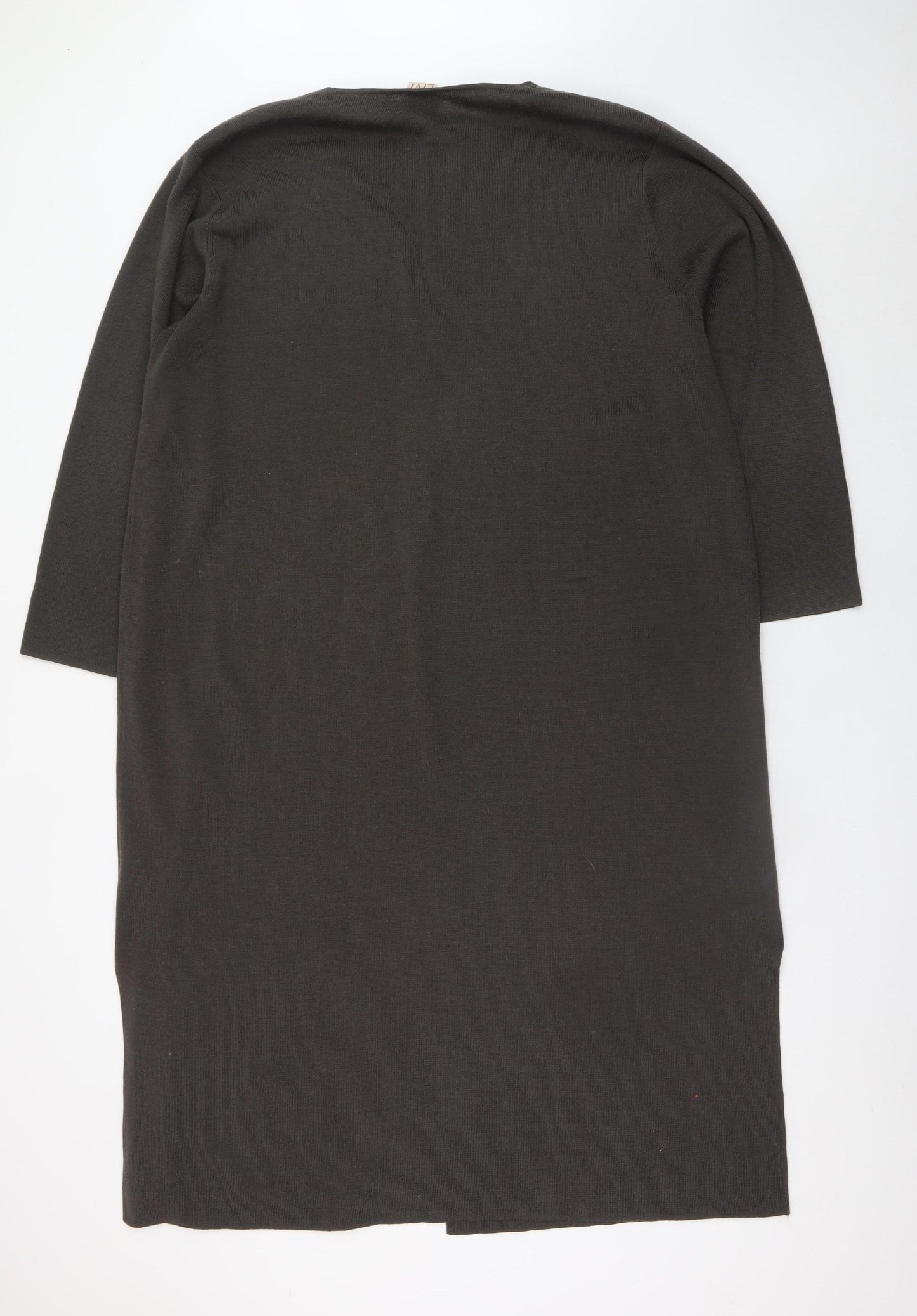 Elvi Women Brown Embroidered Knit Midi Shift Dress Size 16