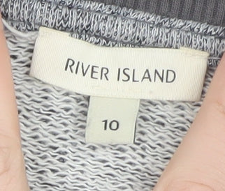 River Island Women Grey Sequin Robin Pullover Jumper Size 10