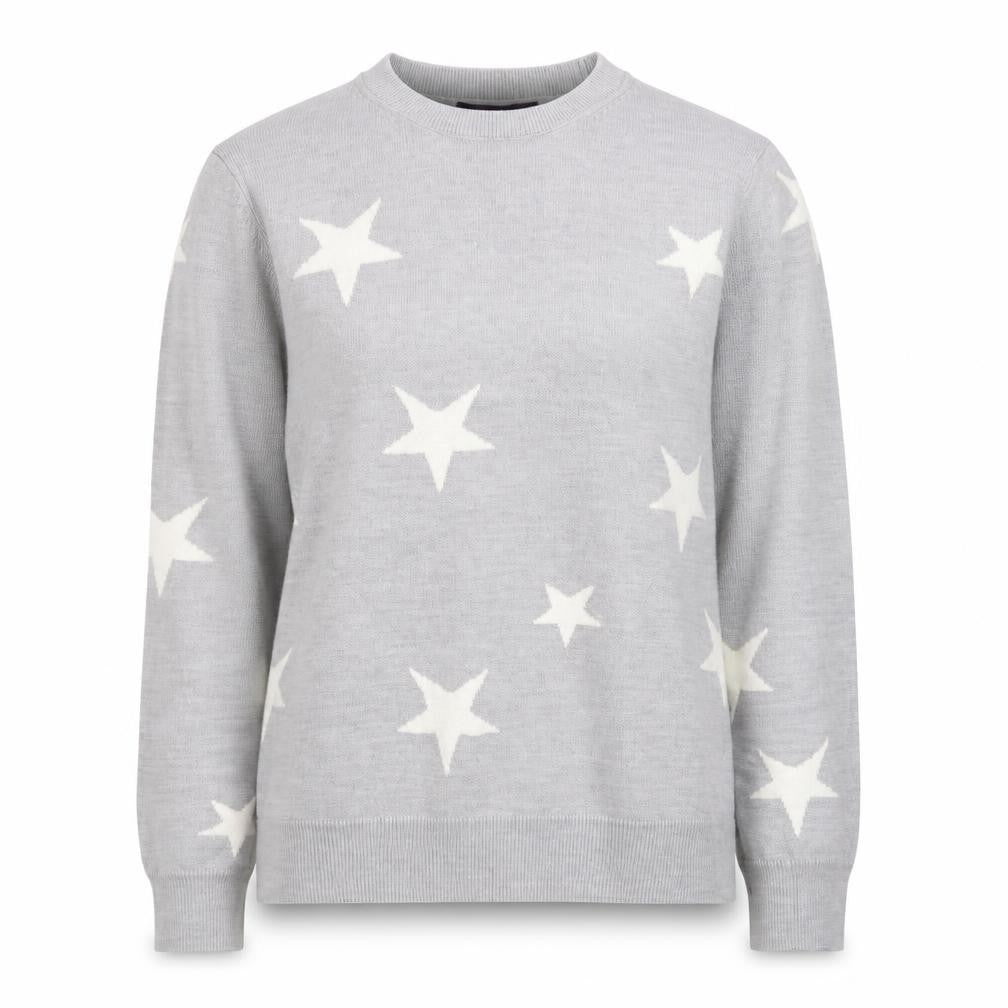 Front view of Marks & Spencer Women Grey Star Knit Jumper, size 12