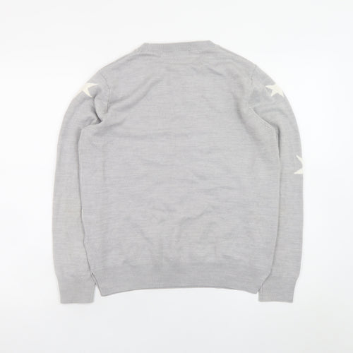 Marks and Spencer Women Grey Star Knit Jumper Size 12