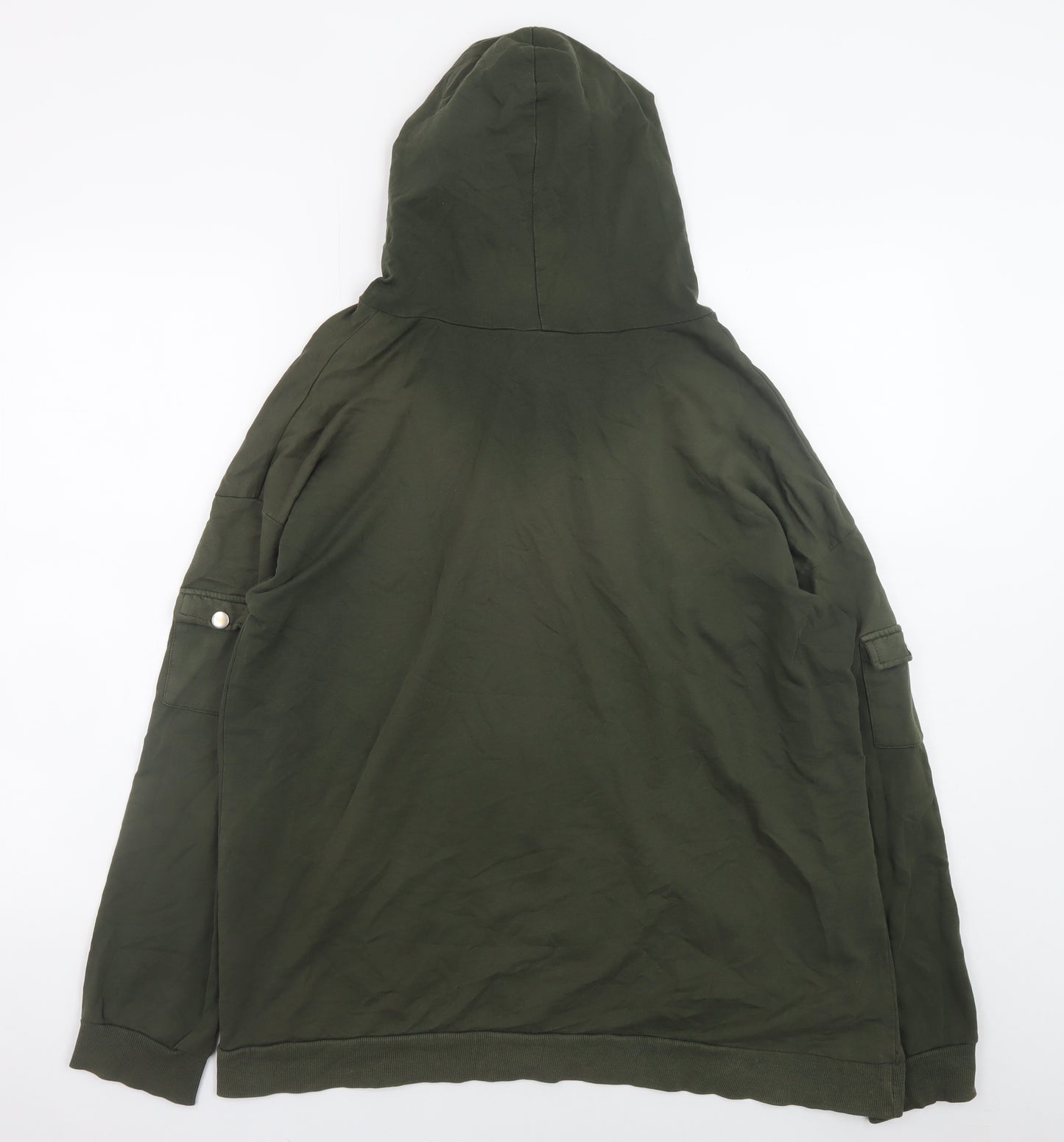 Select Women Khaki Pullover Hoodie UK 16 Paris Graphic Long Sleeve