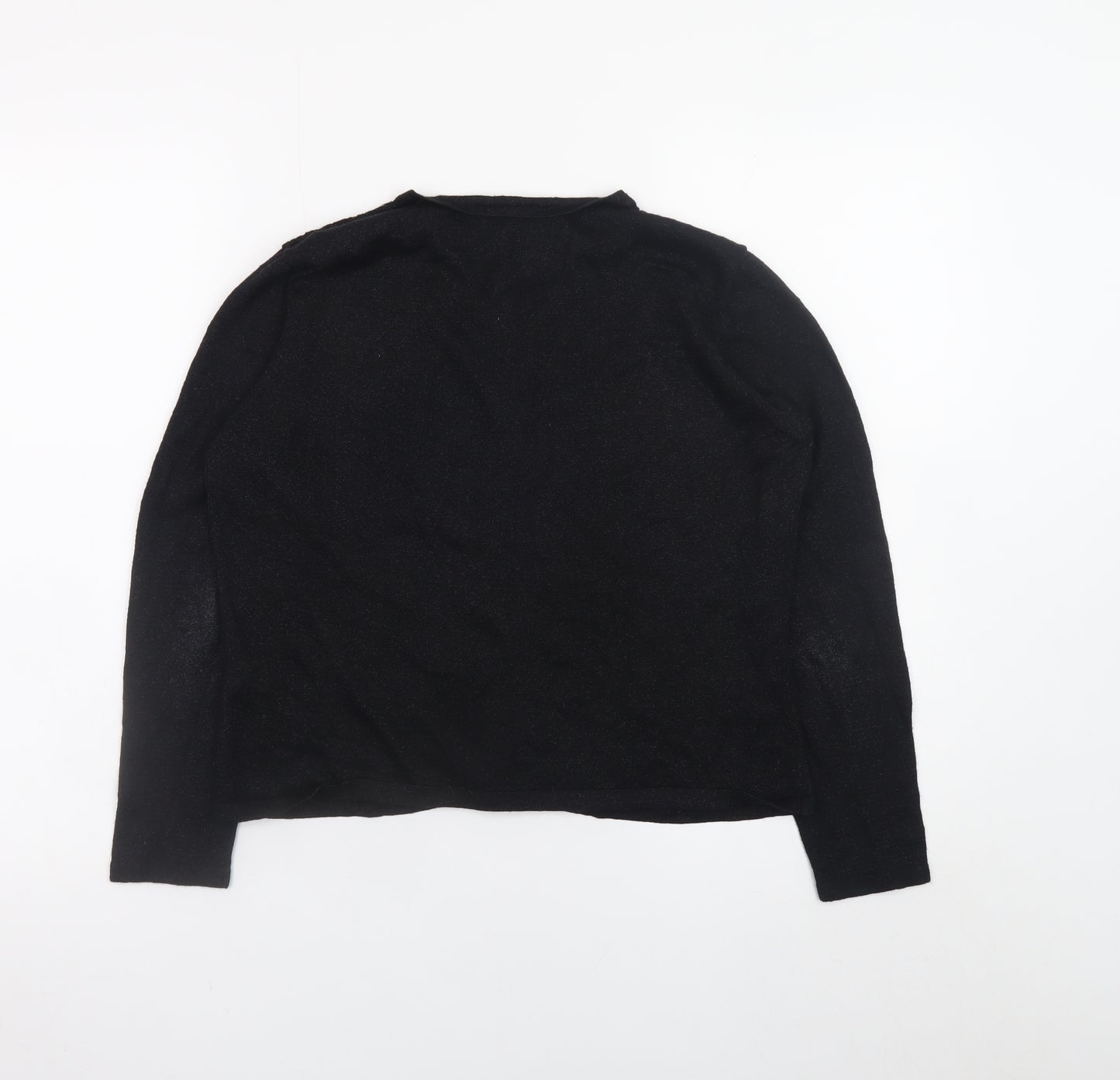 VIZ-A-VIZ Women's Black Metallic Knit Cardigan Size 12